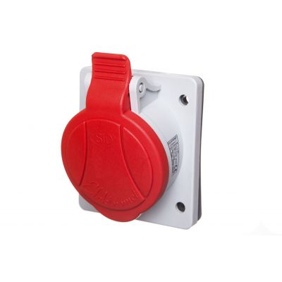 Gniazdo tablicowe skośne 5P 16A 400V czerwone GTS 16/5 IP-44 921820 ELEKTROMET (921820)