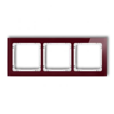 KARLIK DECO Ramka potrójna - efekt szkła (ramka: bordowa; spód: biały) 14-0-DRS-3 (14-0-DRS-3)