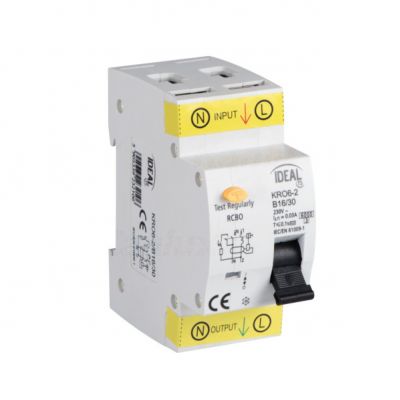  Wyłącznik różnicowonadprądowy 6kA 2P B16A 30mA typ AC KRO6-2/B16/30 IDEAL KANLUX (23210)