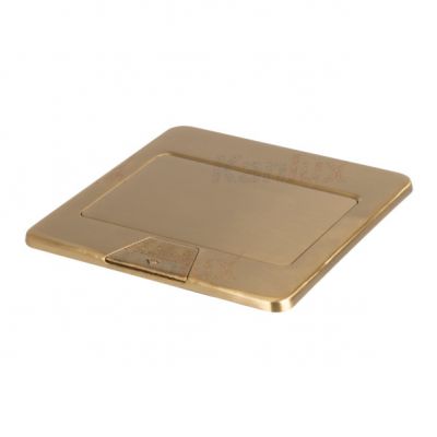 Puszka podłogowa POP-UP kwadratowa metalowa 1+1/2 x M45 / mosiądz BIURO+ 28306 KANLUX (28306)