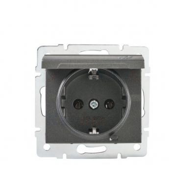 LOGI Gniazdo z uziemieniem IP44 Schuko śrubowe grafit 16A 250V 021230141 25264 KANLUX (25264)
