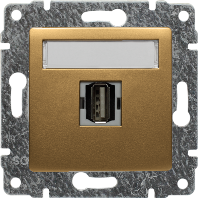 VENA Gniazdo multimedialne USB bez ramki patyna (513051)