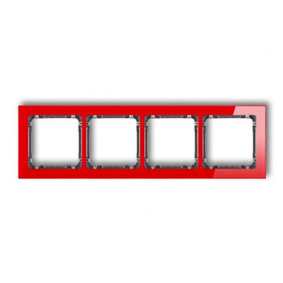 KARLIK DECO Ramka poczwórna - efekt szkła (ramka: czerwona; spód: grafitowy) 17-11-DRS-4 (17-11-DRS-4)