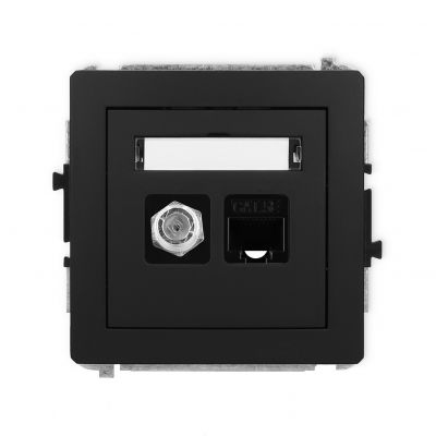 KARLIK DECO Gniazdo antenowe typu F (SAT) + gniazda komputerowe 1xRJ45 kat. 5e 8-stykowy 12DGFK-1 (12DGFK-1)