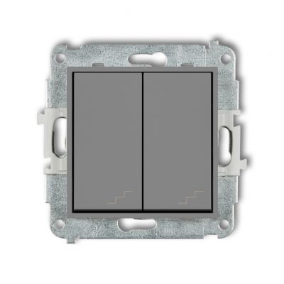 KARLIK MINI Mechanizm łącznika podwójnego schodowego szary mat 27MWP-33 (27MWP-33)
