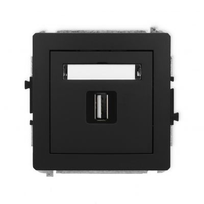 KARLIK DECO Gniazdo pojedyncze USB A-A 2.0 czarny mat 12DGUSB-1 (12DGUSB-1)