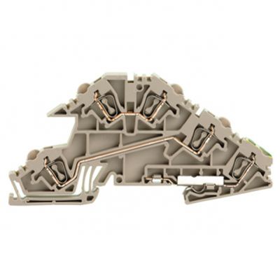 WEIDMULLER ZDL 2.5 S/L/L/PE Wielopoziomowy blok zaciskowy, złącze sprężynowe, 2.5 mm², 400 V, 24 A, liczba przyłączeń: 5, liczba poziomów: 2, Ciemnobeżowy 1720810000 /50szt./ (1720810000)