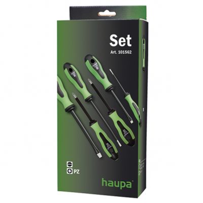 Zestaw śrubokrętów 2 K Pz w osłonie 6-elem. 101562 HAUPA (101562)
