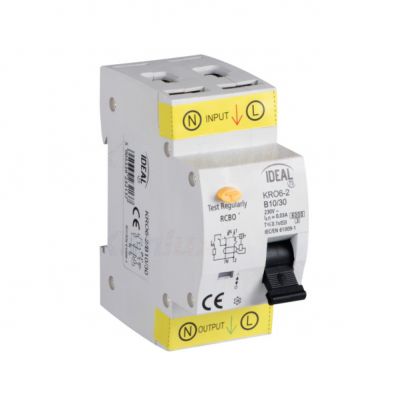  Wyłącznik różnicowonadprądowy 6kA 2P B10A 30mA typ AC KRO6-2/B10/30 IDEAL KANLUX (23213)