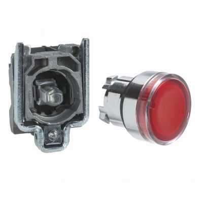 Harmony XB4 Czerwony przycisk kompletny podświetl. fi22 z samopowrotem 1Z 24V XB4BW34B1 SCHNEIDER (XB4BW34B1)