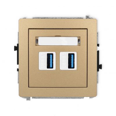 KARLIK DECO Gniazdo podwójne 2xUSB A-A 3.0 złoty metalik 8DGUSB-6 (8DGUSB-6)