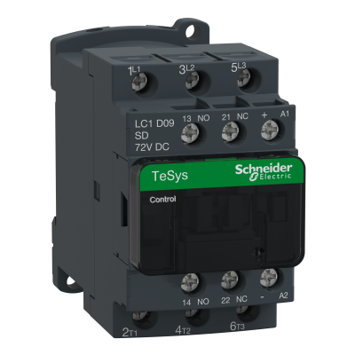 Stycznik mocy TeSys D [AC-3] 9A 3P 1Z 1R cewka 72VDC zaciski skrzynkowe LC1D09SD SCHNEIDER (LC1D09SD)