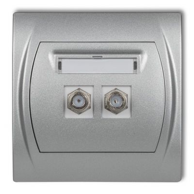 KARLIK LOGO Gniazdo antenowe podwójne typu F (SAT) srebrny metalik 7LGF-2 (7LGF-2)