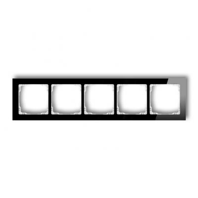 KARLIK DECO Ramka pięciokrotna - efekt szkła (ramka: czarna; spód: biały) 12-0-DRS-5 (12-0-DRS-5)