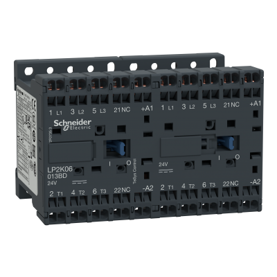 Stycznik nawrotny TeSys K 6A 3P 1R cewka 24VDC zaciski sprężynowe LP2K06013BD SCHNEIDER (LP2K06013BD)
