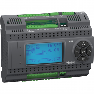 Sterownik PLC HVAC M171 9xDI 6xAI 7xDO 5xAO CAN Modbus SL zasilanie 24 48V wyświ TM171PDM27R SCHNEIDER (TM171PDM27R)