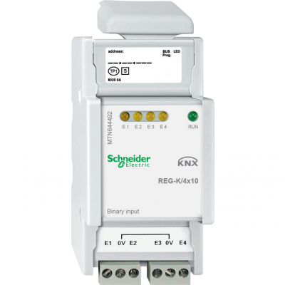 KNX wejście binarne REG-K 4x 10 V 2mA jasnoszary MTN644492 SCHNEIDER (MTN644492)
