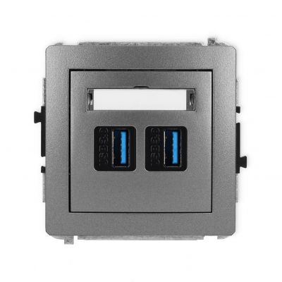 KARLIK DECO Gniazdo podwójne 2xUSB A-A 3.0 grafitowy 11DGUSB-6 (11DGUSB-6)