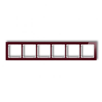 KARLIK DECO Ramka sześciokrotna - efekt szkła (ramka: bordowa; spód: biały) 14-0-DRS-6 (14-0-DRS-6)