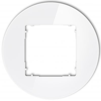 KARLIK ICON Ramka pojedyncza okrągła - efekt szkła (ramka: biała; spód: biały) biały 0-0-IRSO-1 (0-0-IRSO-1)