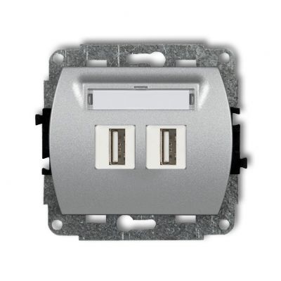 KARLIK TREND Gniazdo podwójne 2xUSB A-A 3.0 srebrny metalik 7GUSB-6 (7GUSB-6)