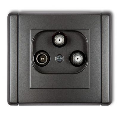 KARLIK FLEXI Gniazdo antenowe 2 wyjścia SAT + TV grafitowy 11FGSN (11FGSN)