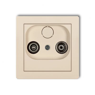 KARLIK DECO Gniazdo antenowe RTV przelotowe 9dB beżowy 1DG9P (1DG9P)