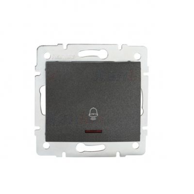LOGI Łącznik zwierny dzwonek z LED śrubowy 10AX 250V grafit 021080141 25253 KANLUX (25253)