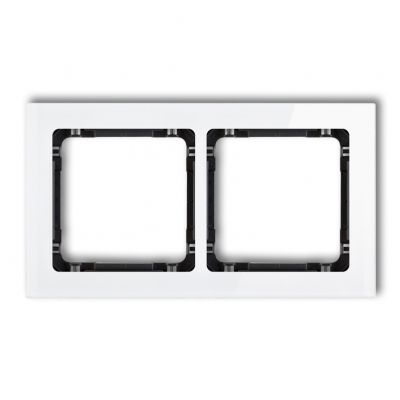 KARLIK DECO Ramka podwójna - efekt szkła (ramka: biała; spód: czarny) 0-12-DRS-2 (0-12-DRS-2)
