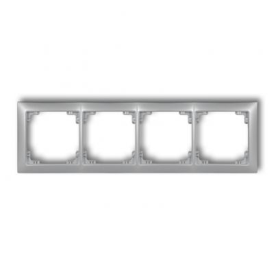 KARLIK DECO Ramka poczwórna z tworzywa DECO Soft srebrny metalik 7DRSO-4 (7DRSO-4)