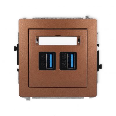 KARLIK DECO Gniazdo podwójne 2xUSB A-A 3.0 brązowy metalik 9DGUSB-6 (9DGUSB-6)