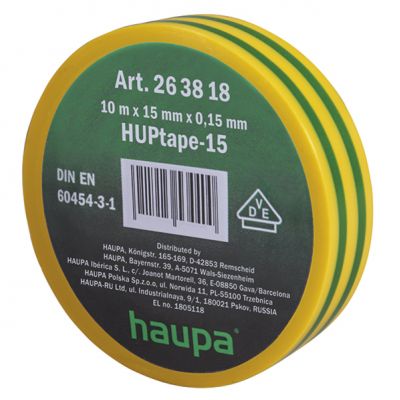 Taśma izolacyjna VDE 25 mm x 20 m zielona/żółta 263880 HAUPA (263880)