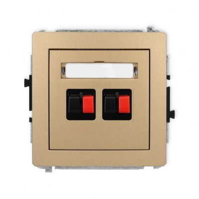 KARLIK DECO Gniazdo podwójne głośnikowe podwójnego złoty metalik 8DGG-2 (8DGG-2)