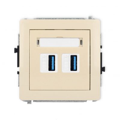 KARLIK DECO Gniazdo podwójne 2xUSB A-A 3.0 beżowy 1DGUSB-6 (1DGUSB-6)