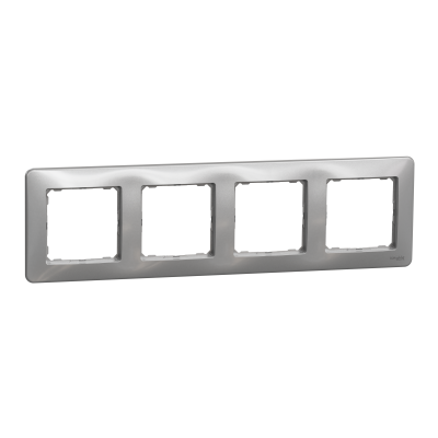 Sedna Design & Elements Ramka poczwórna srebrne aluminium SDD313804 SCHNEIDER (SDD313804)