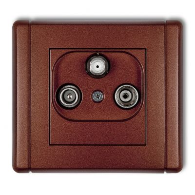 KARLIK FLEXI Gniazdo antenowe RTV-SAT końcowe multimedialne (Internet) brązowy metalik 9FGM (9FGM)