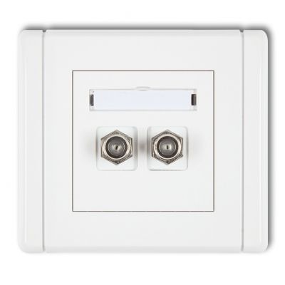 KARLIK FLEXI Gniazdo antenowe podwójne typu F (SAT) pozłacane biały FGF-2.1 (FGF-2.1)