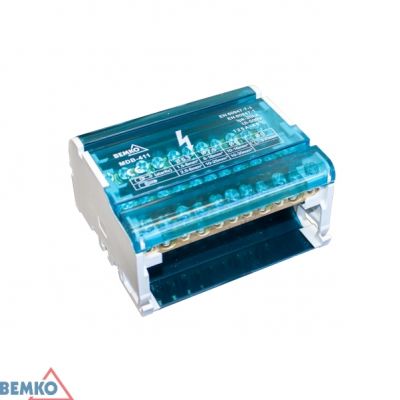 BLOK ROZDZIELCZY 44 ZACISKI 4x11 (7x5,3mm + 2x7,5mm + 2x9mm) BEMKO (A18-MDB-411)