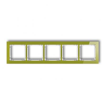 KARLIK DECO Ramka pięciokrotna - efekt szkła (ramka zielona; spód biały) 2-0-DRS-5 (2-0-DRS-5)