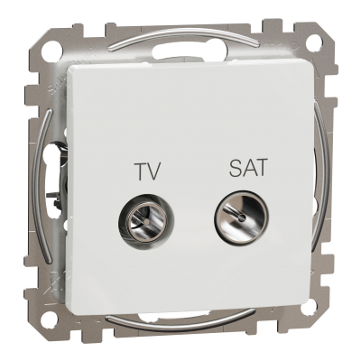 Sedna Design & Elements Gniazdo antenowe TV-SAT końcowe 4dB białe SDD111471S SCHNEIDER (SDD111471S)