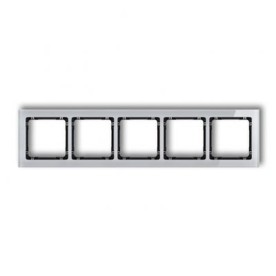 KARLIK DECO Ramka pięciokrotna - efekt szkła (ramka: szara; spód: czarny) 15-12-DRS-5 (15-12-DRS-5)