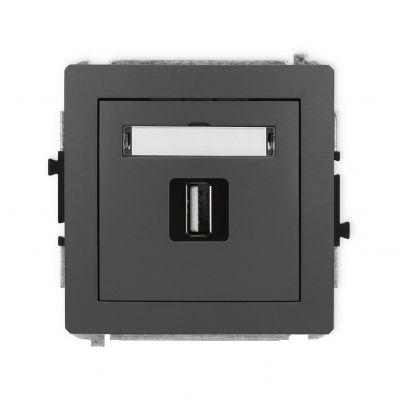 KARLIK DECO Gniazdo pojedyncze USB A-A 2.0 grafitowy mat 28DGUSB-1 (28DGUSB-1)