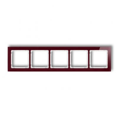 KARLIK DECO Ramka pięciokrotna - efekt szkła (ramka: bordowa; spód: biały) 14-0-DRS-5 (14-0-DRS-5)