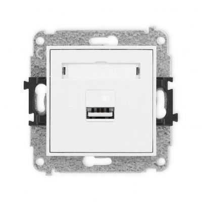 KARLIK MINI Ładowarka USB pojedyncza USB A, 10W max., 5V, 2A biały mat 25MCUSB-3 (25MCUSB-3)
