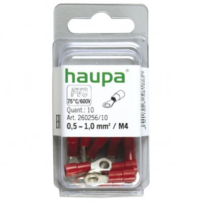 Końcówka oczkowa  izol.DIN 0,5-1,0 M 4* 260256/10 HAUPA (260256/10)