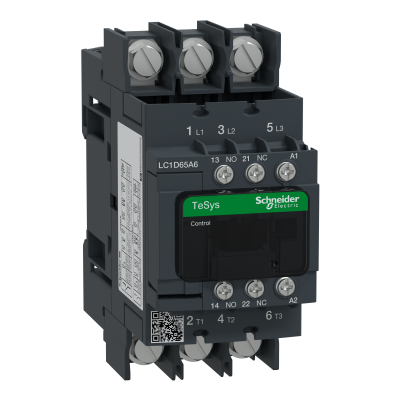 Stycznik mocy I= 65A AC-3, styki pom. 1NC+1NO, nap. cewki 230 V AC LC1D65A6P7 SCHNEIDER (LC1D65A6P7)