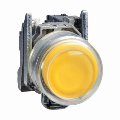 Harmony XB4 Przycisk okapturzony żółty z samopowrotem bez oznaczenia metalowy XB4BP51EX SCHNEIDER (XB4BP51EX)
