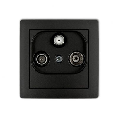 KARLIK DECO Gniazdo antenowe RTV-SAT końcowe 1,5dB czarny mat 12DGS (12DGS)