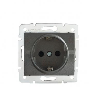 LOGI Gniazdo pojedyncze Schuko śrubowy Grafit 16A 250V 021220141 25263 KANLUX (25263)