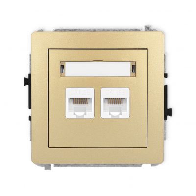 KARLIK DECO Gniazdo podwójne komputerowe 2xRJ45, kat. 5e, 8-stykowy złoty 29DGK-2 (29DGK-2)